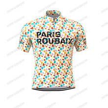 2021 verão nova frança clássico paris roubaix estrada bicicleta camisa de ciclismo dos homens manga curta roupas maillot ciclismo 2024 - compre barato