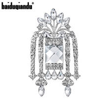 Baiduqiandu-broches de diamantes de imitación de cristal para ventana, Color plateado, Vintage, para boda 2024 - compra barato