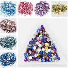 Diamantes de imitación para decoración de uñas, piedras de cristal con base plana, sin fijación térmica, 30 colores, SS3 ~ SS30 2024 - compra barato