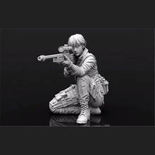 Неокрашенная мрачная женщина-солдат снайпера, каучуковая фигурка, модель масштаба 1/35, набор бесцветных самособранных игрушек из смолы № Lw34 2024 - купить недорого