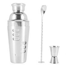 Kit de coqueteleira de aço inoxidável, coqueteleira de 24oz, 3 peças, com guia de rotação, acessórios para ferramentas martini 2024 - compre barato