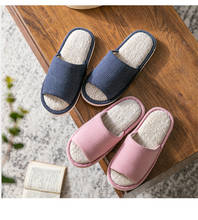 Japanese-Style Linen Slippers Women's Home Summer Thick Bottom Non-Slip Floor Cotton and Linen Slippers Indoor Warm Mute Men 2024 - buy cheap