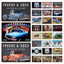 Classic Racing Car Metal Sign Plaque Route 66 Tin Plate Sign Vintage Metal Posters Decorative Signs Garage Home Wall Decoration 2024 - buy cheap