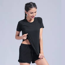 Nova moda top sem costura yoga, camiseta curta esportiva feminina para academia e corrida, camiseta apertada 2024 - compre barato