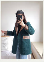 YYCZF-abrigo de corte genuino para mujer, de estilo medio largo prenda de moda, compuesto de lana de cordero, de piel, cálido 2024 - compra barato