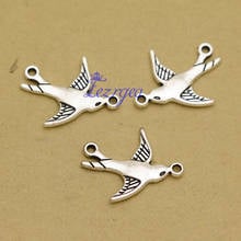 50pcs/lot--20x17mm, bird cham,Antique silver plated Swallow Connector charms  ,DIY supplies, Jewelry accessories 2024 - buy cheap