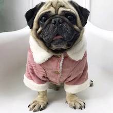 Модная зимняя теплая куртка для собак, пальто, одежда для домашних животных для маленьких средних собак, французский бульдог, корги, чихуахуа, костюм для мопса KLC02 2024 - купить недорого