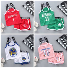 2021 Boys Tracksuit Girls Summer Clothes Kids Vest Set Children Basketball Clothes Kids Thin Breathable Sport Suit 2024 - buy cheap