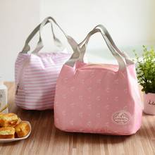 Fiambrera portátil con estampado de rayas para niñas y mujeres, bolsa de almuerzo con aislamiento térmico para mantener la comida en frío, a rayas, 8 opciones 2024 - compra barato