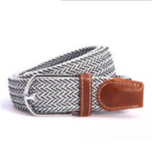 Aoluolan-Cinturón de nailon elástico para hombre y mujer, cinturón con hebilla de pin, de marca 2024 - compra barato