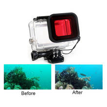 Filtro de buceo rojo para carcasa impermeable, Protector de filtro de lente de buceo subacuático para GoPro Hero Black 5 6 7, accesorios de Cámara de Acción 2024 - compra barato