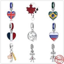 925 Sterling Silver Metal Beads Flag Aircraft Robot pendant Charm fit Original Charms  charms Silver 925 Bracelet Genuine Gifts 2024 - buy cheap