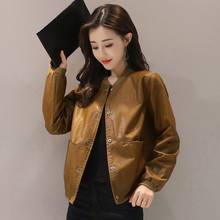 Leather Jacket Female Coat Plus size 2022 Bomber Coat Women PU Basic Biker Lady Outwear Autumn Fall Outerwear Short Red Brown 2024 - buy cheap