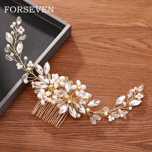 Gold Wedding Hair Comb Crystal Pearl Bridal Hair Accessories Head Jewelry Handmade Bridal Hair Comb For Women Wedding Headpiece 2024 - buy cheap