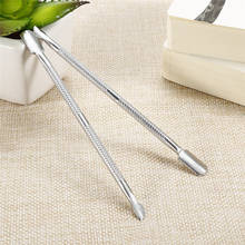 1 Pcs Double Head Stainless Steel Cuticle UV Gel Nail Pusher Knife Clean Cuticle Spoon Remover Nail Cuticle Pusher Manicure Tool 2024 - buy cheap