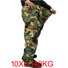 Pantalones Cargo con cintura elástica para hombre, pantalón de camuflaje verde, estilo veraniego, para exteriores, 140KG, talla grande 9XL 10XL 2024 - compra barato