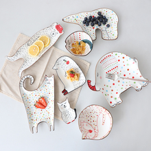 Creative Animal Ceramic Plate Breakfast Beef Dishes Cartoon Cute Dessert Dish Fruit Snack Plate Animal Dish Dinnerware Set 2024 - buy cheap