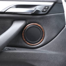 4pcs Pine Wood Grain Car Door Speaker Ring Trims For BMW X1 f48 2016-2019 For BMW X2 F47 2018 2 Series F45 F46 2014-2019 2024 - buy cheap