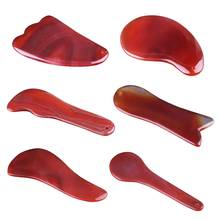 Gouache Scraper Guasha Jade Massager For Face Natural Gouache Stone Red Onyx Gua Sha Scraper Facial Body Massage Tool Face Scrap 2024 - buy cheap