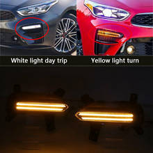 High Quality DC 12V IP67 DRL Daytime Running Light LED Fog Lamp w/ Turn Signal Fit for Kia K3 Forte Cerato 2019 2020 2024 - compra barato