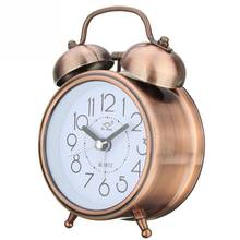 Relógio despertador vintage, retrô, silencioso, números redondos, sino duplo, alto, despertador, cabeceira, luz noturna, decorações para casa 2024 - compre barato