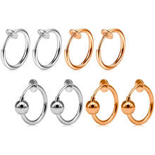Fake Nose Rings Hoop Clip on Non Piercing Jewelry Stainless Steel Fake Septum Ring Faux Earring Hoop Cartilage Helix EarringHoop 2024 - buy cheap