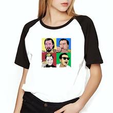 Camiseta feminina king of memes, camiseta de beisebol com arte de dicabrio 2024 - compre barato