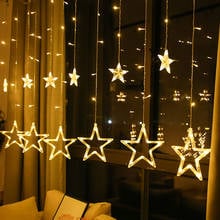 LED Curtain String Light Star Moon Flash Fairy Warm White Multicolor Lamp Plug Night Light for Home Bedroom Window Christmas Wed 2024 - buy cheap