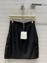 Mini saia de marca de luxo feminina, saia curta slim com bolsos grandes e de cintura alta, para primavera, verão 2021 2024 - compre barato