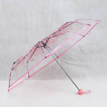 1pc three Fold Umbrella Women Transparent Clear Cherry Blossom Mushroom Apollo Sakura folding Sunshade Rain Umbrella 2024 - buy cheap
