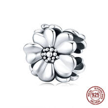 Genuine 925 sterling silver cherry blossom charm flower beads fit 3MM bracelet making woman fashion brand jewelry DIY  gift 2024 - buy cheap