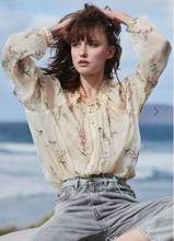 Primavera verão superior feminino 100% blusa de seda das mulheres camisa de manga longa floral elegante blusas moda 2021 blusas mujer pph3718 2024 - compre barato
