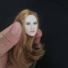 1/6 woman doll blue eyes hair transplant female head carving European and American female head carving 12 inch 2024 - buy cheap