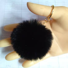 New Gold Chain Pompon Key Chain 6cm 8cm Fluffy Fake Fur Ball Key Ring Cute Pendant Bag Charming Car Key Holder Personality Gifts 2024 - buy cheap