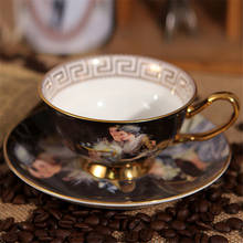 Juego de taza de café y platillo de porcelana de hueso, taza clásica real avanzada para fiesta de té de la tarde, taza de Espresso de cerámica, accesorios para el hogar 2024 - compra barato