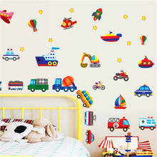 Cartoon vehicle Diy wall sticker living room bedroom wall decoration art mural wall stickers for kids rooms 2024 - buy cheap