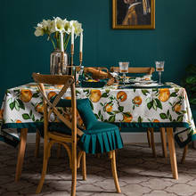 Manteles rectangulares naranja de lujo, cubierta de mesa impermeable, paño de aceite sobre mesa, mantel de Año Nuevo 2024 - compra barato