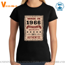 Camiseta de calidad superior 100% auténtica hecha en 1966 para mujer, moda Retro, todas las partes originales, Camisetas De Cumpleaños 1966 2024 - compra barato