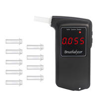 Testador digital de bafômetro, testador de nível de álcool no hálito, com 10 peças de boca transparentes, medidor de álcool at-858 2024 - compre barato