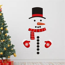 Новогодняя Наклейка на стену из ПВХ для окна комнаты, рождественские наклейки на стену «сделай сам» в виде снеговика, домашние наклейки, рождественские украшения для дома 2024 - купить недорого