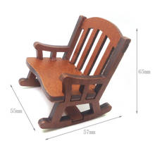 Wooden Rocking Chair Model Items for 1/12 Scale Dollhouse Miniature Toys Gifts 2024 - buy cheap