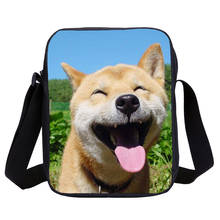 Mini bolsos cruzados para niños y niñas, bolsa de mensajero con estampado 3D de Shiba Inu, Animal bonito y divertido, bandolera para niños 2024 - compra barato