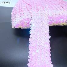 10yard 4.5cm Sequin elasticity lace fabric ribbon DIY wedding christmas party favors sewing trim accessories decoration for home 2024 - buy cheap
