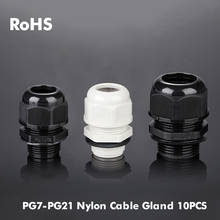 Conector de Cable de plástico de nailon impermeable, conector IP68, PG7, PG7, PG9, PG11, PG13.5, PG16, PG21, 3-6,5mm, 10 unidades 2024 - compra barato