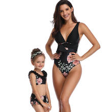 Summer Family Matching Swimwear Mother Daughter Bikini Bathing Suit Brachwear Swimwear Family Matching Outfits Kids Mom Swimsuit 2024 - buy cheap