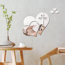 Современный Стиль 3D зеркало любовь сердца наклейки на стену Наклейка DIY наклейки на стену s для гостиной дома спальни искусство Фреска Декор 2024 - купить недорого