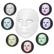 Beleza fóton led máscara facial terapia 7 cores luz cuidados com a pele rejuvenescimento rugas acne remoção rosto beleza 2024 - compre barato