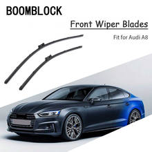 BOOMBLOCK 2pc Car Windshield Rubber Wiper Blades Arm Kit For Audi A5 2016 2015 2014 2013 2012-2007 2024 - buy cheap