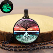 Classic Wish Tree Of Life Luminous Necklace Glow In The Dark Glass Alloy Necklace Men Women Copper Black Chain Jewelry 2024 - buy cheap