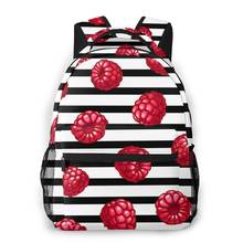 2021 Travel Backpacks Raspberries Striped And Berries Girl Backpack For Women Large Capacity School Bag For Teenage 2024 - buy cheap